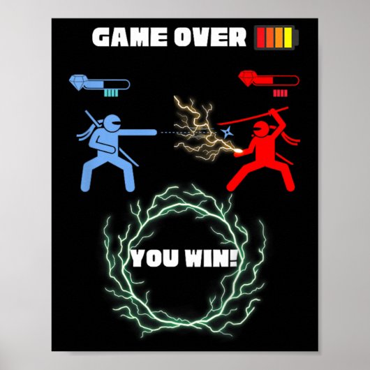 Kinder spielen über Videospiel Poster (Vorne)