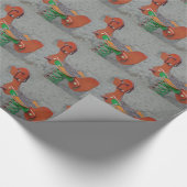 Kinder Spielplatz Orange Dog Tog in Sand Geschenkpapier (Ecke)