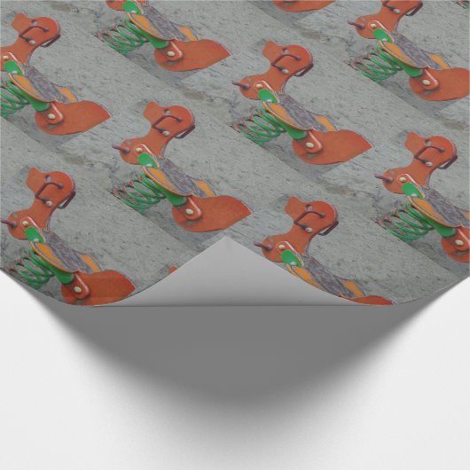 Kinder Spielplatz Orange Dog Tog in Sand Geschenkpapier (Ecke)