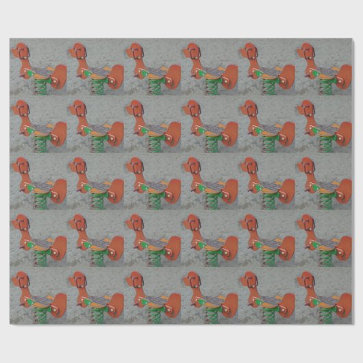 Kinder Spielplatz Orange Dog Tog in Sand Geschenkpapier (Flach)
