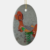 Kinder Spielplatz Orange Dog Tog in Sand Keramik Ornament (Rechts)