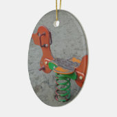 Kinder Spielplatz Orange Dog Tog in Sand Keramik Ornament (Links)