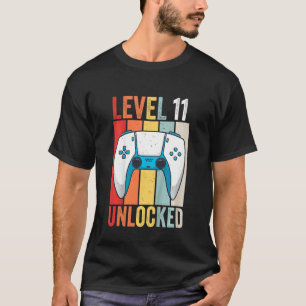 Kinder Spielstand 11 Unlock Gaming 11 Jahre alter T-Shirt