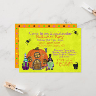 Kinder-Spooktakuläre-Zwerge-Halloween-Party Einladung