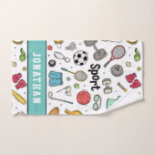 Kinder Sport Muster Boys Name farbenfrohe Athletik Handtuch (Handtuch)