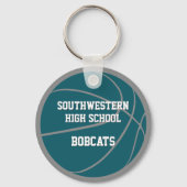 Kinder sportlich Gastgeschenke aquamarin graue Bas Schlüsselanhänger (Rückseite)