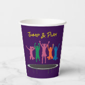 Kinder springen und spielen Trampolin Geburtstag B Pappbecher (Rückseite)