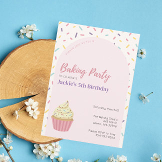 Kinder Sprinkles Backen Geburtstagsparty Einladung