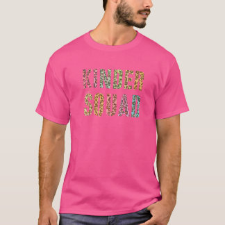 Kinder Squad Leopard Print Teacher Hallo Kindergar T-Shirt