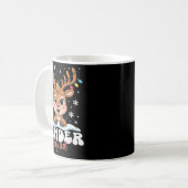 Kinder Squad Reindeer Christmas Lights Cute Winter Kaffeetasse (Vorderseite Links)