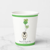 Kinder St. Patrick’s Day Schafe & Kleeblatt Pappbecher (Rückseite)