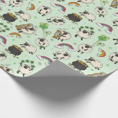 Kinder St. Patrick’s Day Schafe & Kleeblätter Geschenkpapier (Ecke)