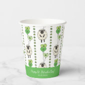 Kinder St. Patrick’s Day Schafe & Shamrocks Muster Pappbecher (Rückseite)