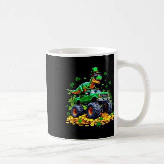 Kinder St. Patricks Day 2026 - Dinosaur reitender  Kaffeetasse (Rechts)