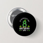 Kinder St. Patrick's Day Birthday 8. 2015 T - Shir Button (Vorne & Hinten)