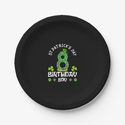 Kinder St. Patrick's Day Birthday 8. 2015 T - Shir Pappteller (Vorderseite)