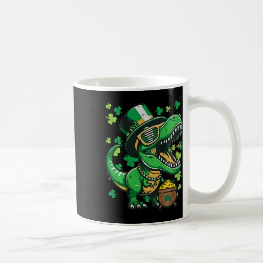 Kinder St. Patrick's Day Dinosaur Saint Pattys Tre Kaffeetasse (Rechts)