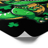 Kinder St. Patrick's Day Dinosaur Saint Pattys Tre Poster (Ecke)