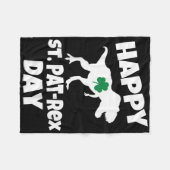 Kinder St. Patrick's Day Dinosaur T-Rex Lustiger K Fleecedecke (Vorderseite (Horizontal))