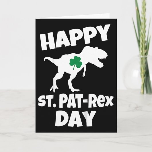 Kinder St. Patricks Day Dinosaur T-Rex Lustiger Kl Karte (Vorderseite)