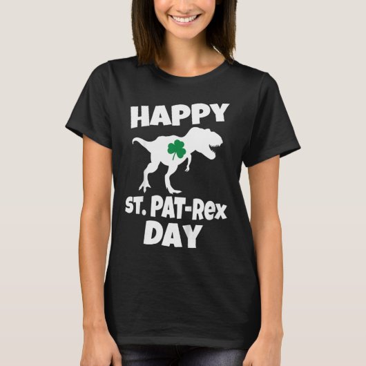 Kinder St. Patricks Day Dinosaurier T-Rex Lustiger T-Shirt (Vorderseite)