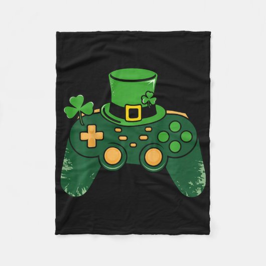 Kinder St. Patricks Day Gamer Gaming Controller Ne Fleecedecke (Vorderseite)