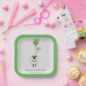 Kinder St. Patrick's Day Schaf & Kleeblatt Pappteller (Party)
