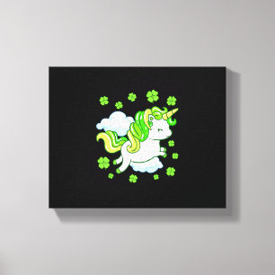 Kinder St Patricks Day Unicorn Girls Kleinkind Sha Leinwanddruck