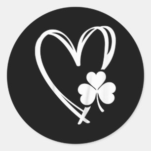 Kinder St. Patricks Tag Niedlich Herz Liebe Shamro Runder Aufkleber