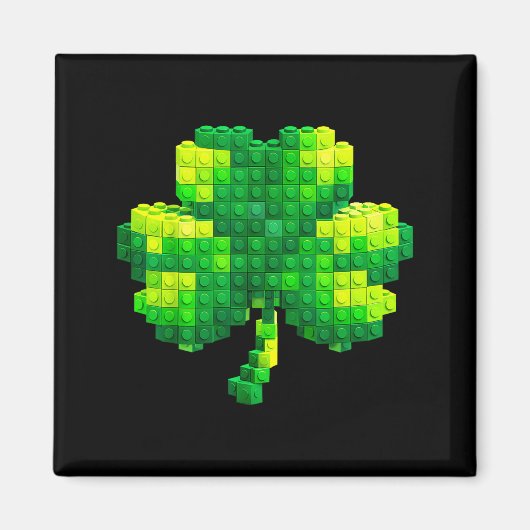 Kinder St. Patricks Tag Shamrock Bausteine Magnet (Vorne)