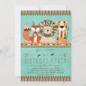 Kinder-Stamm Geburtstagsparty Einladung (Vorderseite)