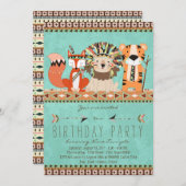 Kinder-Stamm Geburtstagsparty Einladung (Vorne/Hinten)
