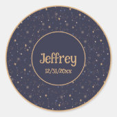 Kinder Starry Night Sky Stars im Weltraum Multicol Runder Aufkleber (Vorderseite)