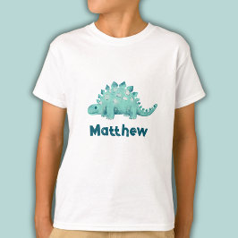 Kinder Stegosaurus Name T-Shirt