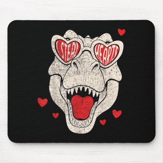 Kinder stehlen Herzen Trex Dino Junge Valentinstag Mousepad (Vorne)