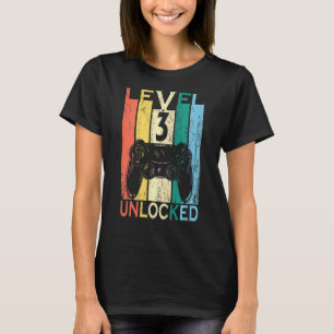 Kinder Stufe 3 Unverriegelter Retro Video Gamer 3. T-Shirt