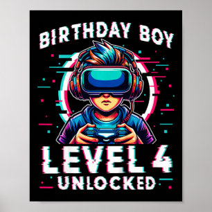 Kinder Stufe 4 Unverschlossene 4 Jahre alter Gebur Poster