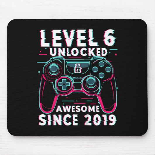Kinder Stufe 6 freigeschaltet Videospiel 6. Geburt Mousepad (Vorne)