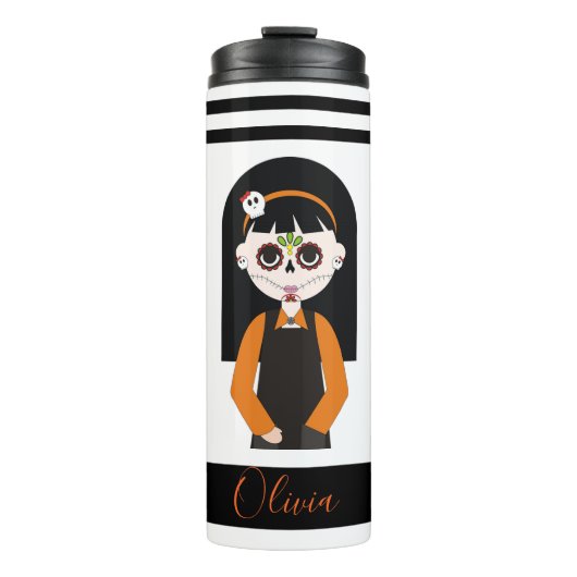 Kinder Sugar Skull Girl Thermosbecher (Vorderseite)