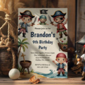 Kinder Summer Beach Pirate Geburtstagsparty Einladung