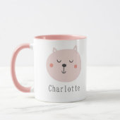 Kinder super niedlich zwei Töne Pink Kitten Indivi Tasse (Links)