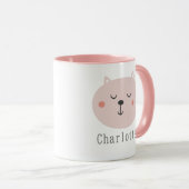 Kinder super niedlich zwei Töne Pink Kitten Indivi Tasse (VorderseiteRechts)