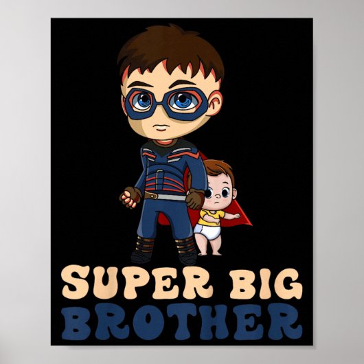 Kinder Superheld Super großer Bruder älterer Brude Poster (Vorne)
