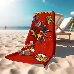 Kinder Superhero Handtuch am Strand