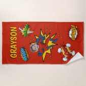 Kinder Superhero Handtuch am Strand (Vorderseite)