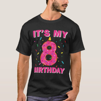 Kinder Süß Donut Es ist mein 8. Geburtstag 8 Jahre T-Shirt