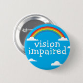 Kinder Süße Cartoon Regenbogen Sehbehinderung Button (Vorne & Hinten)