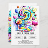 Kinder Sweet Chocolate Birthday Einladung (Vorne/Hinten)