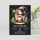 Kinder Sweet Wizard Geburtstag Einladung (Stehend Vorderseite)