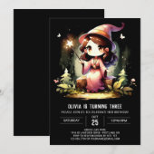 Kinder Sweet Wizard Geburtstag Einladung (Vorne/Hinten)